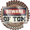 COTECI One Piece Car Accessories Beware Of Tom Autocollant drôle 10 pièces Autocollant davertissement de voiture autocollant