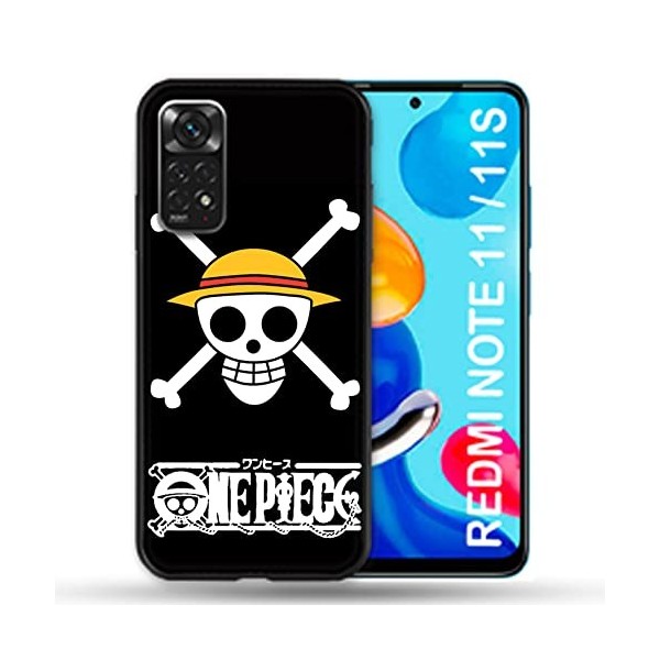 Cokitec Coque pour Xiaomi Redmi Note 11 / 11S Manga One Piece Tete de Mort, Multicolore