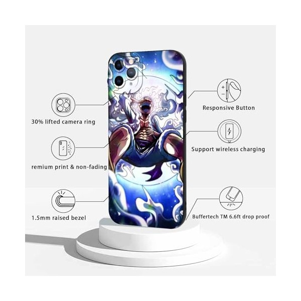 PBNDJVG 2 Pièces Coque pour Apple iPhone 11 Pro 5.8, Animé One Piece Luffy Gear 5 Nika Zoro Sun God avec Protection Caméra 