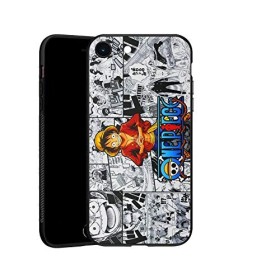 Coque iPhone 11 Pro Max, One Piece - Monkey D.Luffy on Manga, Coque TPU Noire Ultra-Fine pour iPhone 11 Pro Max