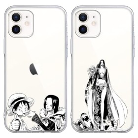 PBNDJVG 2 Pièces Coque pour iPhone 11 Pro Max 6.5, Anime One Piece Luffy Nami Manga Dessin Animé Motif Étui Protection Hous