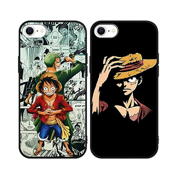 2 Pièces Coque pour Apple iPhone 11 Pro Max 6.5, Case Anime Luffy Zoro Manga Motif Protection Housse Étui de Téléphone Ultr