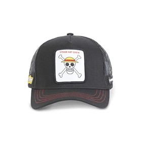 Casquette Homme & Femme One Piece, Casquette Trucker, Originale et Authentique, Noir, Taille TU