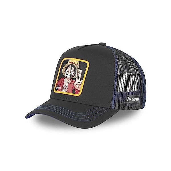 Casquette Homme & Femme One Piece, Casquette Trucker Luffy, Original Manga, Noir, Bleu, Rouge, Taille TU