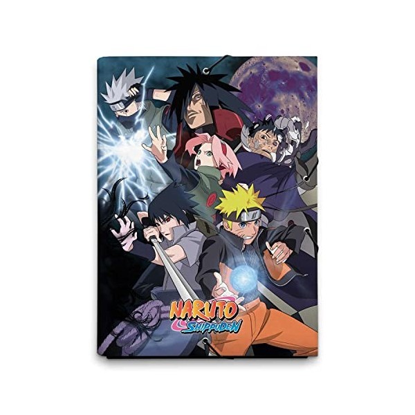 Grupo Erik - Chemise Cartonnée A4 Naruto Shippuden | Chemise à Rabats Rigide | Pochette Cartonnée 24 x 34 cm | Fournitures Sc