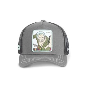Casquette Homme & Femme One Piece, Casquette Trucker, Zoro, Originale et Authentique, Gris, Gris, Taille TU