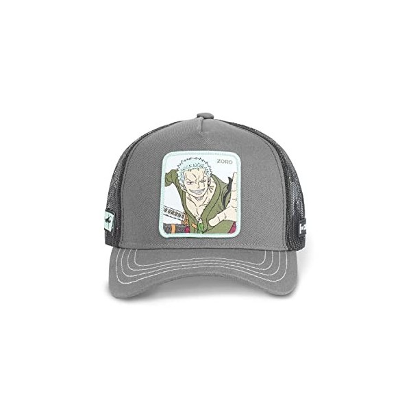 Casquette Homme & Femme One Piece, Casquette Trucker, Zoro, Originale et Authentique, Gris, Gris, Taille TU