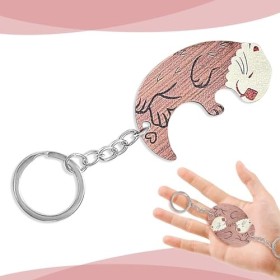 Simsky 2 Pièces Porte-clés Couple, Porte-clés Loutre, Porte-clés Loutre en Bois, Petit Porte-Clés, Idee Cadeau Couple Origina