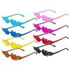 Clundoo Lot de 8 paires de lunettes de soleil colorées avec flammes pour fête masquée et décoration de fête, Taille unique