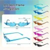 Clundoo Lot de 8 paires de lunettes de soleil colorées avec flammes pour fête masquée et décoration de fête, Taille unique