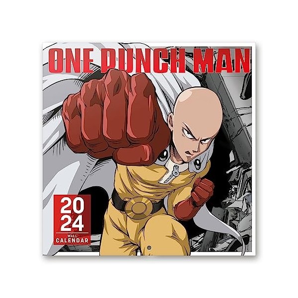 Grupo Erik - Calendrier Mural 2024 One Punch Man | Calendrier Mensuel 30 x 60 cm, Certifié FSC, en Français