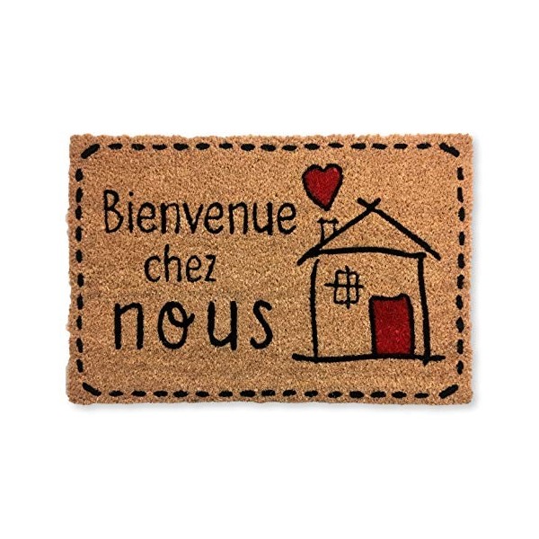 KOKO DOORMATS Paillasson extérieur | Tapis Entree Exterieur, Fibre de Coco avec Base antidérapant en PVC | Tapis antiderapant