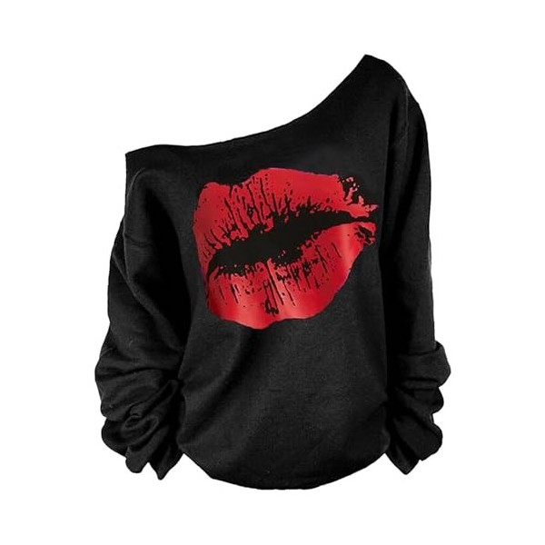 Sweat Saint Valentin Femme Tshirt Tunique Femme Chic et Originale t Shirt Blanc Oversize Chemise à Fleurs One Piece Sweat Che