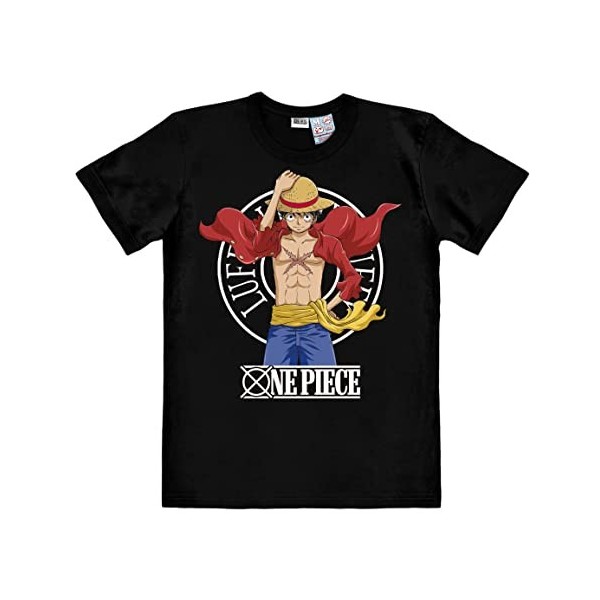 Logoshirt® Manga I One Piece I Luffy New World I T-Shirt imprimé I Femme & Homme I Noir I Design Original sous licenceI Taill