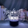 One Piece Group Led Night Light Pour Enfants Chambre Décor Japonais Anime One Piece Équipe 3D Lampe Cadeau Cool Lampe De Tabl