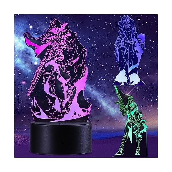 QQAAMZ One Piece Luffy Veilleuse 3d Illusion Led Tactil Maison Enfant De Decoration Chambre Luffy Sanji Zoro Nami Lampe One P