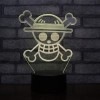 Lampe LED USB en forme de drapeau de pirates au chapeau de paille One Piece Multicolore