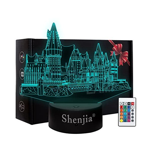 Shenjia One Piece, 3 en 1, lampe LED 3D, 16 couleurs LED Acrylic RGB Lights, Décoration de chambre denfant, Anniversaire