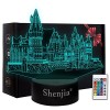 Shenjia One Piece, 3 en 1, lampe LED 3D, 16 couleurs LED Acrylic RGB Lights, Décoration de chambre denfant, Anniversaire