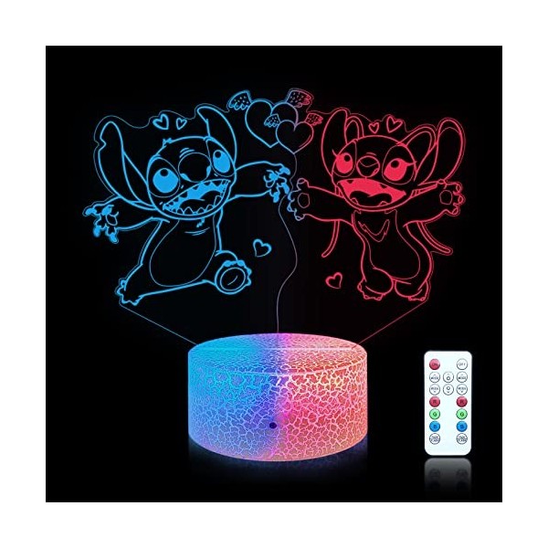 Shenjia One Piece, 3 en 1, lampe LED 3D, 16 couleurs LED Acrylic RGB Lights, Décoration de chambre denfant, Anniversaire