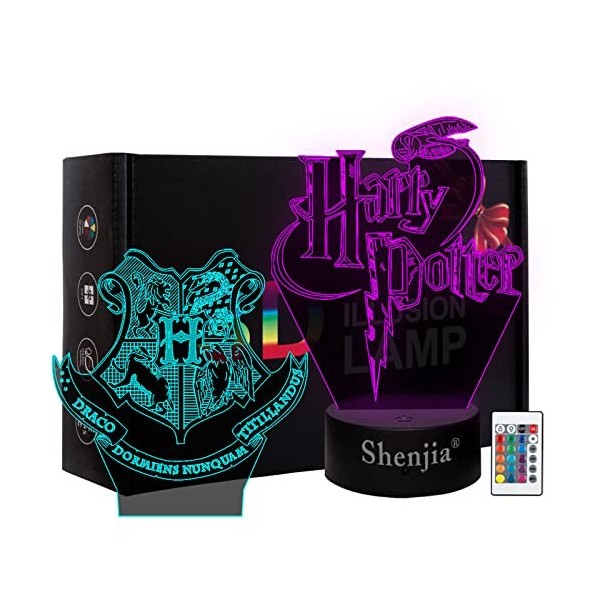 Shenjia One Piece, 3 en 1, lampe LED 3D, 16 couleurs LED Acrylic RGB Lights, Décoration de chambre denfant, Anniversaire