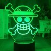 giyiohok Lampe Illusion 3D LED veilleuse Anime One Piece Logo enfants capteur tactile coloré pour la décoration de la chambre