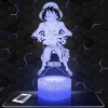 Lampe de chevet - Veilleuse Tactile Ace Sabo Luffy Manga Lampe 3D LED illusion, Idée cadeau Noël anniversaire garçon et fille
