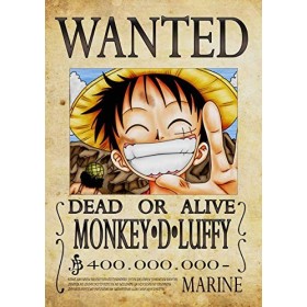 Poster One Piece Luff Wanted Anime Manga