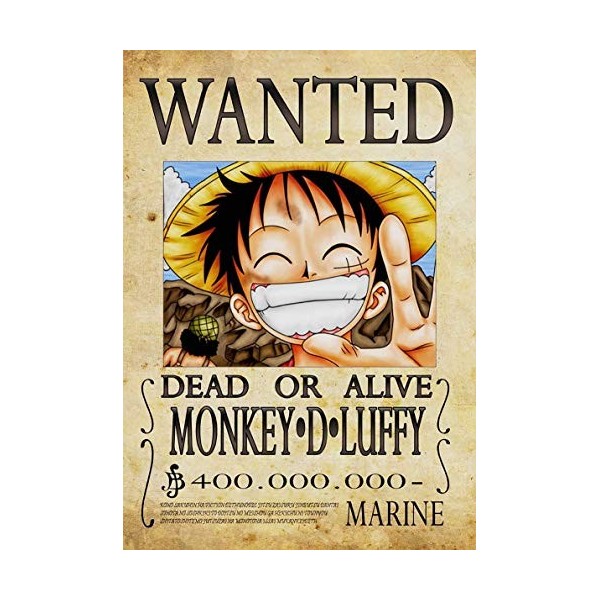 Poster One Piece Luff Wanted Anime Manga