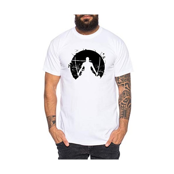 Zoro Moon One Manga T-Shirt Luffy pour Homme Anime Piece, Farbe2:Noir, Größe2:Small