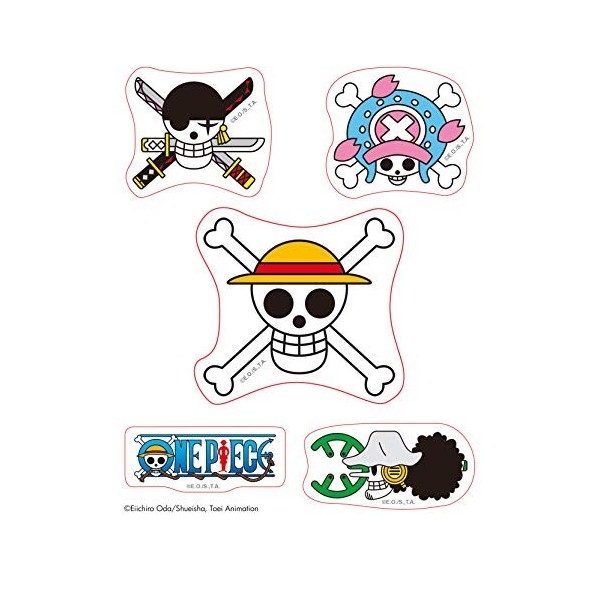 ABYSTYLE - ONE PIECE - Stickers - 16x11cm/ 2 planches - Skulls Equipage Luffy X5