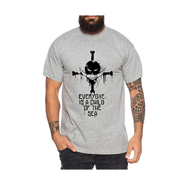 Sea Zoro One Manga T-Shirt Luffy pour Homme Anime Piece, Farbe2:Noir, Größe2:Medium