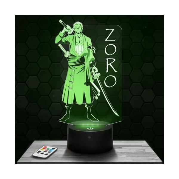 Lampe de chevet, Veilleuse Tactile Manga Luffy Lampe 3D LED illusion, Idée cadeau Noël anniversaire garçon et fille Lampe de