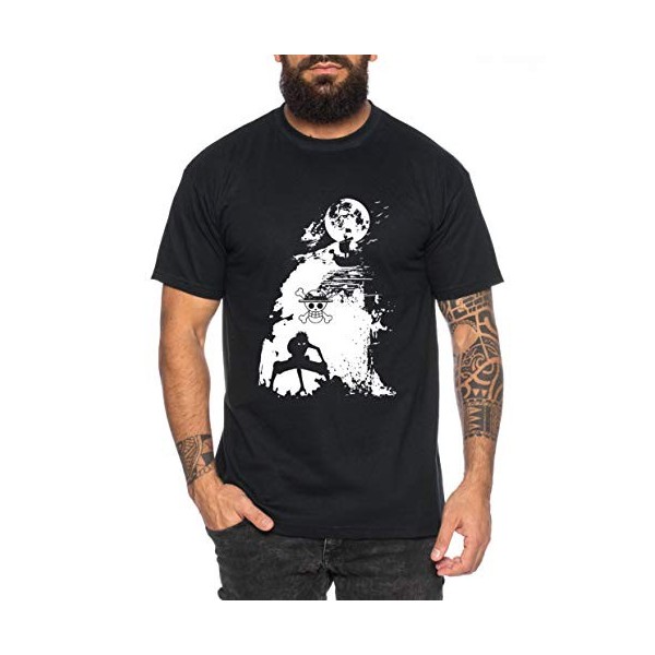 Ruffy Schiff Going Zoro One Manga T-Shirt Merry Luffy pour Homme Anime Piece, Farbe2:Noir, Größe2:Small