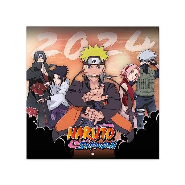 Grupo Erik - Calendrier Mural 2024 Naruto | Calendrier Mensuel 30 x 60 cm, Certifié FSC, en Français