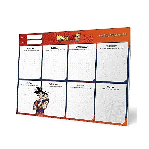 Grupo Erik - Bloc Notes A4 Naruto, Semainier | Sous-Main Bureau, Planner Hebdomadaire | Papeterie de Bureau Anime, To Do List