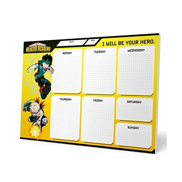 Grupo Erik - Bloc Notes A4 Naruto, Semainier | Sous-Main Bureau, Planner Hebdomadaire | Papeterie de Bureau Anime, To Do List