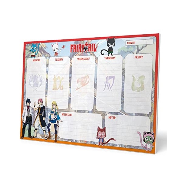 Grupo Erik - Bloc Notes A4 Naruto, Semainier | Sous-Main Bureau, Planner Hebdomadaire | Papeterie de Bureau Anime, To Do List