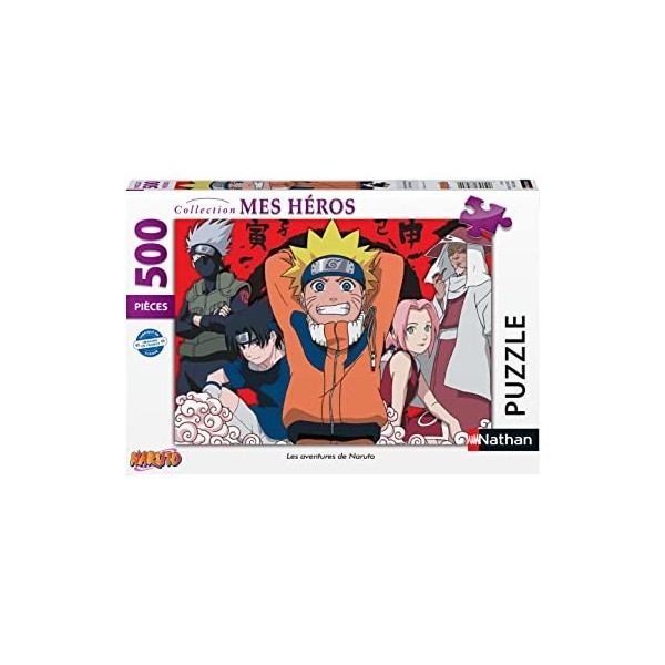 Nathan - Puzzle 500 pièces - Les aventures de Naruto - Adultes et enfants dès 12 ans - Puzzle de qualité supérieure - Encastr