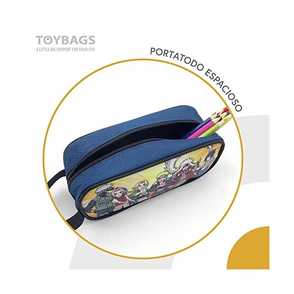 Trousse Gamer Case Naruto avec poignée latérale - 1 grand compartiment - intérieur doublé - tirette ergonomique - 7 × 20 × 9&nbsp;