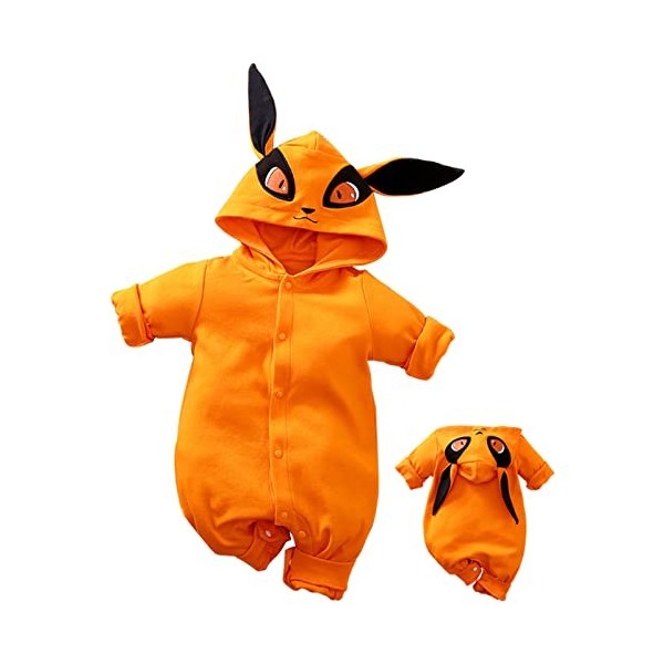IURNXB Nouvelle-Né Zipper Combinaison à Capuche Collants Imprimé Design Renard Bébé Vêtements Stylish