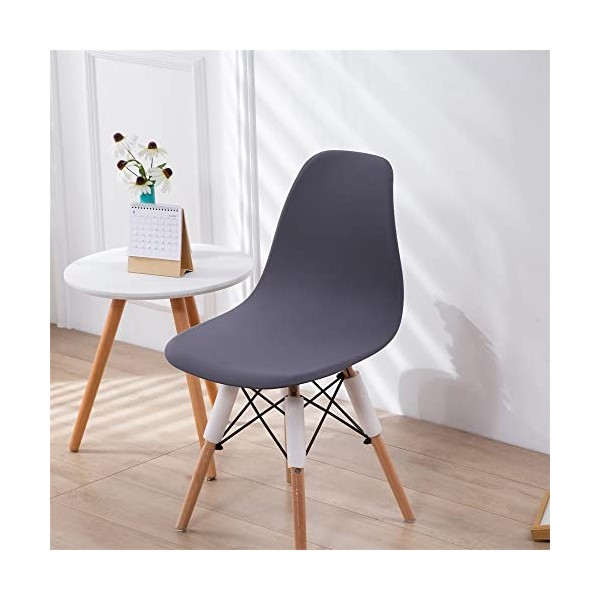 Surwin Housse de Chaise Scandinaves, Couleur Unie Housse de Chaise de Salle à Manger, Amovible Lavable Couverture de Chaise s