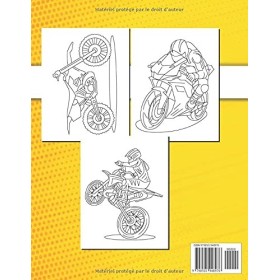 Moto Livre de Coloriage: Illustrations de motos, motocross, cascades à colorier pour enfants et pour adolescents passionés de