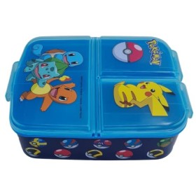 Stor - Sandwichera Pokemon - Fimabrera Rectangulaire Trois Compartiments - Boîte à déjeuner pour déjeuner et collations - 3 c