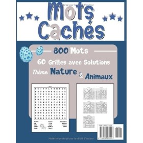 Mots Cachés Nature & Animaux: Mots Mêlés - Bloc de jeux pour Enfants dès 7 ans | 800 Mots | Avec Dinosaures & Animaux à color