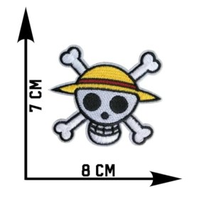 Hobbies and Patch brodé pirate crâne crâne chapeau de paille anime manga à repasser ou à coudre décoration sac à dos maille