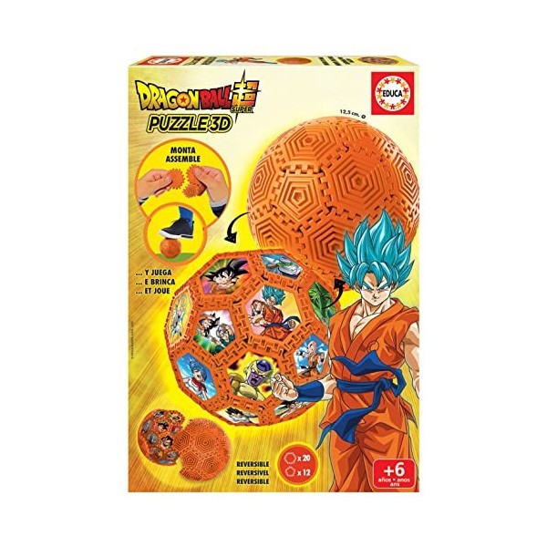 Educa - Puzzle 3D Dragon Ball avec 32 pièces et avec lequel Vous Pouvez Jouer, Vous Pouvez Assembler différentes Formes, sphè