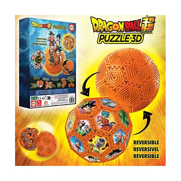 Educa - Puzzle 3D Dragon Ball avec 32 pièces et avec lequel Vous Pouvez Jouer, Vous Pouvez Assembler différentes Formes, sphè