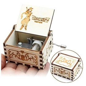 Cuzit Boîte à musique style antique en bois avec manivelle Thème Dragon Ball