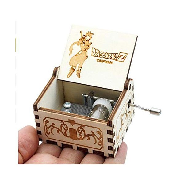 Cuzit Boîte à musique style antique en bois avec manivelle Thème Dragon Ball